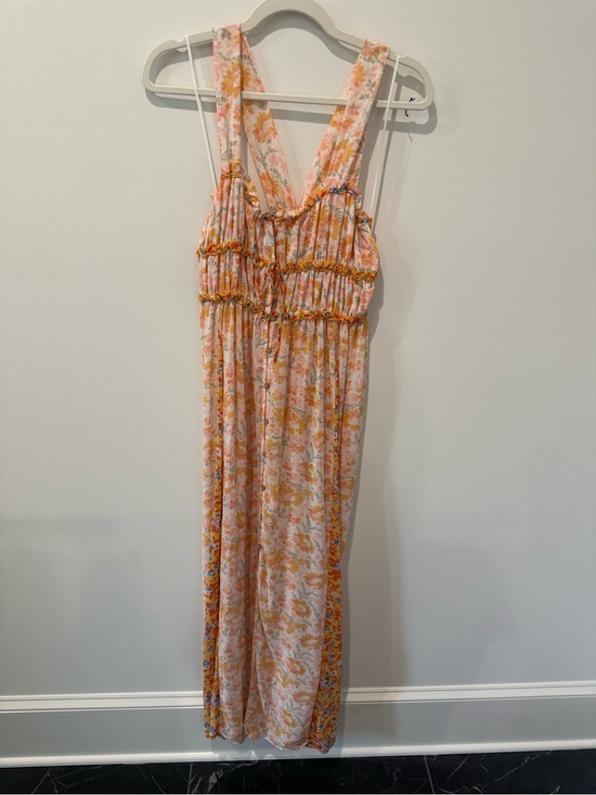 Free People Dresses & Skirts - Free People Floral Maxi Dress in Peach and Orange